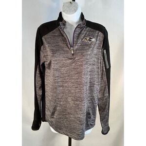 Youth NFL Team Apparel Dri Tek 1/4 Zip Baltimore Ravens Warmup Pullover Size XL